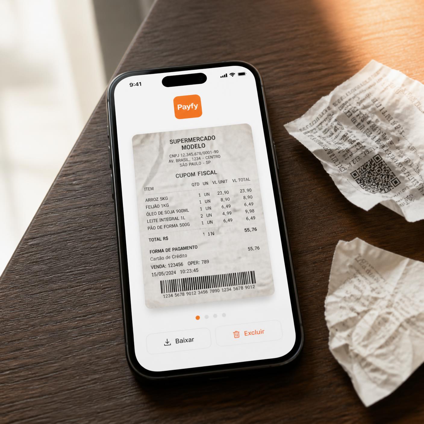 Aplicativo Payfy exibindo notificação de comissão recebida por indicação